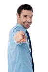 Handsome Businessman Pointing At You Stock Photo