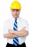 Confident Experienced Male Engineer Stock Photo