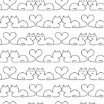 Lovely Cat Seamless Pattern Stock Photo