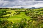 Scenery Of Val D'orcia In Tuscany Stock Photo