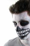 Creepy Skeleton Guy (carnival Face Painting) Stock Photo