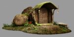 Fairy Log House Stock Photo