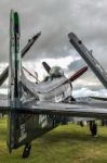 Douglas Skyraider Parked At Goodwood Stock Photo