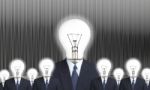 Lamp Head Businessmen Stock Photo