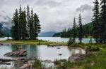 Maligne Lake Stock Photo