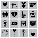 Valentine Icon Set  Illustration Stock Photo