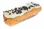 Eclair On White Background Stock Photo