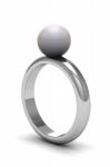 Beautiful Ring With Pearl Stock Photo