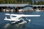 Seaplane Taxiingin Vancouver Stock Photo