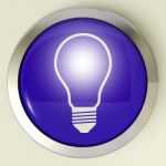 Light Bulb Button Means Bright Idea Innovation Or Invention Stock Photo