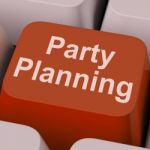 Party Planning Key Shows Celebration Organization Online Stock Photo