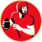 American Quarterback Football Player Passing Circle Stock Photo