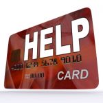 Help Bank Card Shows Financial Support And Giving Stock Photo