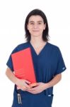 Doctor Holding Folder Stock Photo