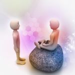 3d People In Meditation Stock Photo