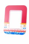 Colorful Wooden Photo-frame On White Stock Photo