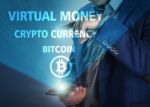 Crypto-currency,  Bitcoin Internet Virtual Money. Currency Techn Stock Photo