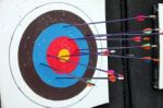 Target Archery And Many Arrow Stock Photo