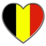 Heart Belgium Indicates Valentine Day And Belgian Stock Photo