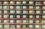 Pile Of Old Retro Tv Stock Photo