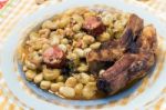 Portuguese Faba Beans Meal Stock Photo