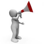 Megaphone Character Shows Announcements Proclaiming And Announci Stock Photo