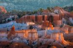 Glowing Hoodoos In Bryce Canyon Stock Photo