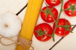 Italian Basic Pasta Ingredients Stock Photo