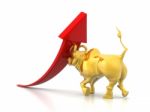 Business Growth Chart And Bull Stock Photo