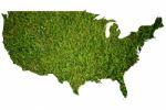 USA Map Background With Grass Field Stock Photo