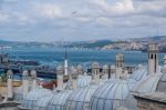 Istanbul, Turkey - May 28 : View Across The Rooftops Of The Suleymaniye Mosque In Istanbul Turkey On May 28, 2018 Stock Photo