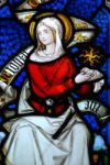 Religious Stained Glass Window Stock Photo