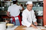 Chef Preparing Pizza Base Stock Photo