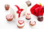 Heart Shaped Assorted Chocolate Stock Photo