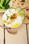 Arab Middle East Goat Yogurt And Cucumber Salad Stock Photo