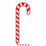 Candy Cane Icon .  Flat Style Stock Photo