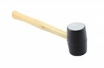 Black Rubber Head Hammer Focus At Head On White Background Stock Photo