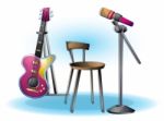 Cartoon  Illustration Interior Music Room With Separated Layers Stock Photo