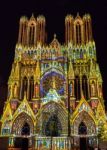 Light Show At Reims Cathedral In Reims France On September 12, 2 Stock Photo