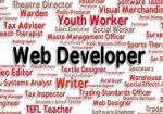 Web Developer Indicates Words Recruitment And Developers Stock Photo