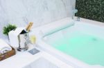 Champagne And Jacuzzi Spa Stock Photo