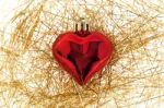 Red Heart Ornament Stock Photo