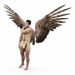 Angel Man Standing Stock Photo