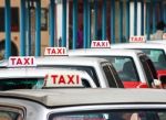 Line Of Taxis Stock Photo