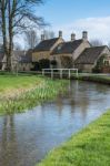 Scenic View Of Lower Slaughter Village In The Cotswolds Stock Photo