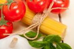 Italian Basic Pasta Ingredients Stock Photo