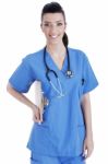 Portrait Of Nurse Holding The Clipboard Stock Photo