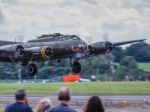 Memphis Belle Boeing B 17 Sally B Bomber Flying Over Biggin Hill Stock Photo