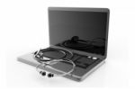 Stethoscope With Laptop Stock Photo