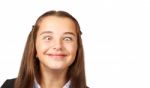 Teen Girl Making Funny Faces Fooling Around Stock Photo